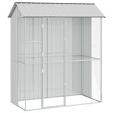 Bird Cage with Storage Grey 215 x 110 x 247 cm Galvanised Steel 3325173