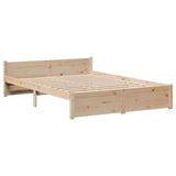 Bed Frame Natural Wood Solid pine wood Double Bed Frame 3306760