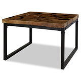 Coffee Table Black and Brown Real teak with black resin, Steel 244552