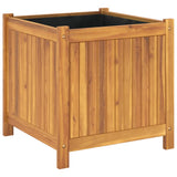 Garden Planter with Liner 50x50x50 cm Solid Wood Acacia 366440