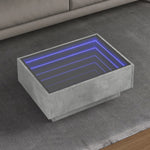 ZNTS Coffee Table with LED Concrete Grey 70x50x30 cm Engineered Wood 847514