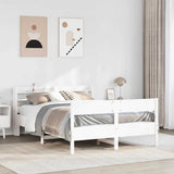 Bed Frame without Mattress White 120x190 cm Small Double Solid Wood Pine 3306946