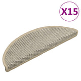 Stair Mats Self-adhesive Sisal-Look 15 pcs 56x17x3 cm Light Green 326863