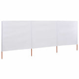 3-panel Wind Screen Fabric 400x160 cm Sand White 47148