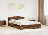 Bed Frame with Headboard Old Wood 135 x 190 cm Engineered Wood 3413209
