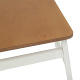Dining Chair 2 pcs White and Natural Solid Rubber Wood 42020515