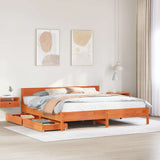 Bed Frame without Mattress Wax Brown 160x200 cm Solid Wood Pine 3301745