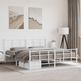 Metal Bed Frame without Mattress with Footboard White 183x213cm 355633