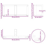Coffee Table Legs T-Shaped 2 pcs White 70x25x cm Steel 4013017