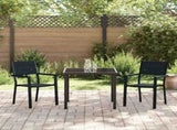 Garden Dining Set 3 pcs Black Powder-Coated Steel 3379142