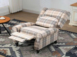 Wingback Recliner Armchair for Living Room, Pushback Reclining Chair with Round Armrests, Footrest T3398P330384