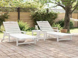 Sun Lounger Reclining 3 pcs White Polyethylene 3335854