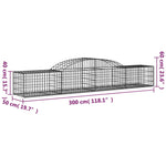 Arched Gabion Baskets 3 pcs 300x50x40/60 cm Galvanised Iron 3146648