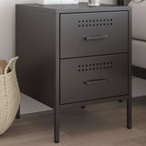 Bedside Cabinet Black 36x39x50.5 cm Steel 842922