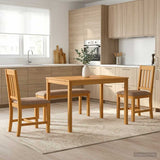 Dining Set 4 pcs Grey Solid Oak Wood 3430293