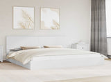Storage Bed with Headboard White 200 x 200 cm Engineered Wood 3411173