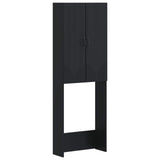 Toilet Cabinet HOORN Black 66 x 25.5 x 190 cm Engineered Wood 897356