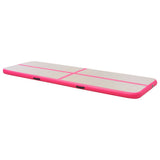 91924 Inflatable Gymnastics Mat with Pump 700x100x10 cm PVC Pink