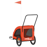 Pet Bike Trailer Orange and Grey Oxford Fabric and Iron 93984