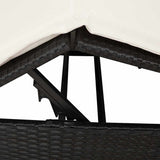 Double Sun Lounger with Roof Black 205 x 129 x 200 cm PE rattan 3376127