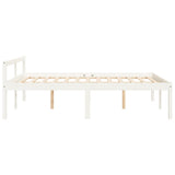 Bed Frame White Solid pine wood 120x200 cm Solid Wood Bed Frame 810610