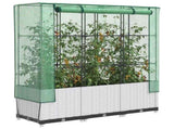 Raised Bed with Greenhouse Cover Rattan Look 120x40x138 cm 4015843