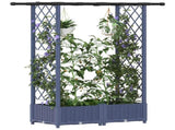 Raised Bed with Trellis and Roof Grey 122.5 x 40 x 123 cm PP 42032563