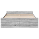 Bed Frame with Drawers without Mattress Grey Sonoma 150x200 cm King Size 3280291