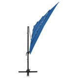 4-Tier Garden Parasol with Aluminium Pole Azure Blue 250x250 cm 313827