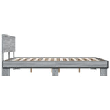 Bed Frame without Mattress Grey Sonoma 150x200 cm King Size 3280190