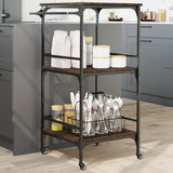 Kitchen Trolley Brown Oak 60.5x50x105 cm Engineered Wood 842340