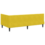 Corner Bed Frame with Headboard Yellow 90 x 190 cm Velvet 42016344