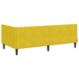 Corner Bed Frame with Headboard Yellow 100 cm x 200 cm Velvet 42016364