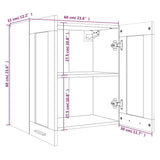Hanging Glass Cabinet Lyon Smoked Oak 60x31x60 cm Engineered Wood 815120