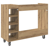 Golf Cabinet with Wheel Plain Artisan Oak 120 x 45 x 98 cm 899478