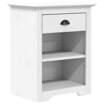 ZNTS Bedside Cabinet BODO White 53x38.5x66 cm Solid Wood Pine 355053