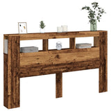 LED Headboard Old Wood 180x18.5x103.5 cm Engineered Wood 857690