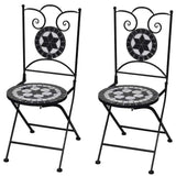 Folding Chairs 2 pcs Ceramic Black and White 41533