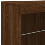 Sideboard with LED Lights Brown Oak 60.5x37x67 cm 836699