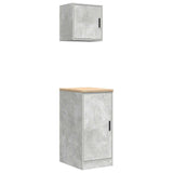 ZNTS Garage Cabinets 2 pcs Concrete Grey Engineered Wood 3328299