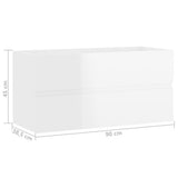 Sink Cabinet High Gloss White 90x38.5x45 cm Engineered Wood 804761