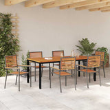 Garden Dining Set 7 pcs Grey and Brown Poly Rattan 3365506