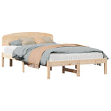 Bed Frame with Headboard Natural 120 x 190 cm Solid Pine Wood 872074