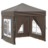 Folding Party Tent with Sidewalls Taupe 2x2 m 93505