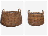 Planter Basket with Storage 2 pcs Brown Lacak Rattan 42020954
