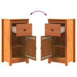 Sideboard 2 pcs Wax Brown 39 x 34.5 x 80 cm Solid Pine Wood 864037