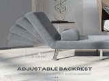 Single Velvet-Feel Sleeper Chair - Grey T3398P342408