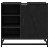Bathroom Cabinet Black Oak 65 x 33 x 60 cm Engineered Wood 883636
