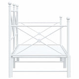 ZNTS Daybed with Trundle without Mattress White 75x190 cm Steel 4104686