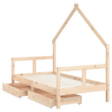 Kids Bed Frame with Drawers 80x160 cm Solid Wood Pine 834543